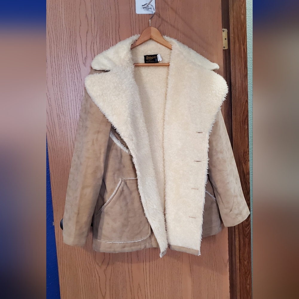 Vintage Swingster World of Wearables Sherpa Lined Jacket/Coat XLarge - Picture 9 of 10